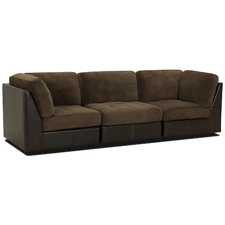 Casual Style Sofa with Track Arms